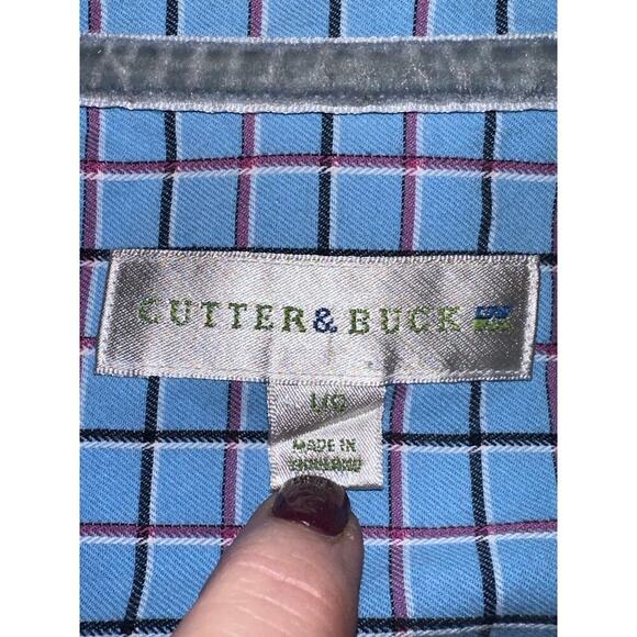 Cutter & Buck Men’s Shirt Button Down Long Sleeve Blue Plaid Large Casual preppy - Picture 5 of 7